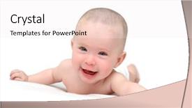  Presentation with white sheet - Beautiful presentation theme featuring afeects children - happy baby crawling on white backdrop and a  colored foreground
