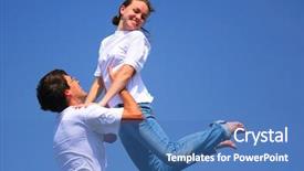  Presentation with coral reefs blue water beautiful sky - Cool new PPT theme with affecting teenagers - beautiful young girl and young backdrop and a teal colored foreground