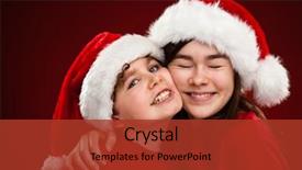 Presentation with time for sharing - PPT layouts consisting of affecting teenagers - christmas time - girl background and a  colored foreground