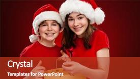  Presentation with girl christmas - PPT theme having affecting teenagers - christmas time - girl background and a crimson colored foreground