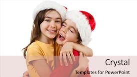  Presentation with christmas girl - PPT layouts consisting of affecting teenagers - christmas time - girl background and a  colored foreground