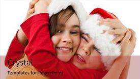  Presentation with christmas girl - Presentation design consisting of affecting teenagers - christmas time - girl background and a  colored foreground
