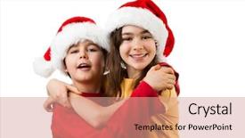  Presentation with christmas girl - PPT layouts enhanced with affecting teenagers - christmas time - girl background and a coral colored foreground