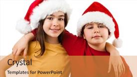  Presentation with christmas girl - Colorful theme enhanced with affecting teenagers - christmas time - girl backdrop and a  colored foreground