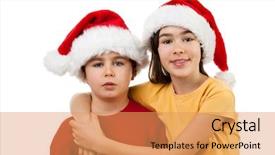  Presentation with christmas girl - Slide deck with affecting teenagers - christmas time - girl background and a yellow colored foreground