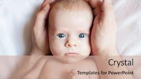  Presentation with newborn baby on his mothers and - Amazing slides having baby in father's hands backdrop and a coral colored foreground