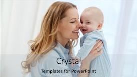  Presentation with mother child - PPT layouts with affection - happy middle aged mother background and a light blue colored foreground