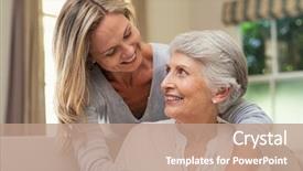  Presentation with love mother - Beautiful slide deck featuring affection - portrait of old mother backdrop and a coral colored foreground