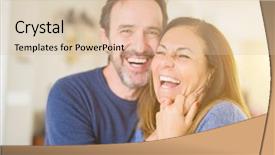  Presentation with romantic birthday couple celebrate - Colorful presentation design enhanced with affection - romantic middle age couple backdrop and a lemonade colored foreground