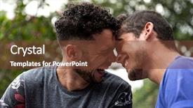  Presentation with gay rights - Slide deck with affection of a gay couple background and a tawny brown colored foreground