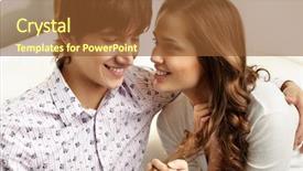  Presentation with time - Slide set with affectionate couple spending time together background and a tawny brown colored foreground