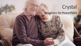  Presentation with grandparents - Colorful presentation theme enhanced with affectionate grandparents having rest backdrop and a coral colored foreground