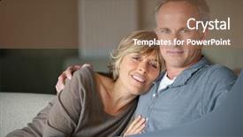  Presentation with married - PPT layouts featuring affectionate married couple sat at home background and a violet colored foreground