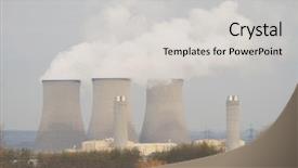  Presentation with water pollution - Amazing presentation design having affects global warming - power station pumping water vapour backdrop and a  colored foreground