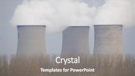  Presentation with towers - Audience pleasing presentation theme consisting of affects global warming - three cooling towers backdrop and a gray colored foreground
