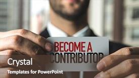  Presentation with affiliate marketing - PPT theme having affiliate marketing - become a contributor background and a tawny brown colored foreground