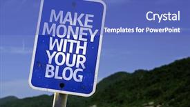 Presentation with blog - PPT theme having affiliate marketing - make money with your blog background and a teal colored foreground
