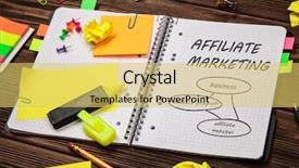  Presentation with affiliate marketing - Presentation with affiliate marketing - open notepad with office supplies background and a yellow colored foreground