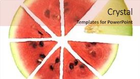  Presentation with pie chart - Slide set featuring affiliate marketing - pie chart of watermelon slices background and a red colored foreground