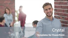  Presentation with affiliate marketing - Beautiful presentation design featuring affiliate marketing - portrait of successful business team backdrop and a gray colored foreground