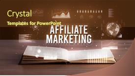  Presentation with creative marketing - PPT layouts consisting of affiliate-marketing-inscription-coming-out background and a tawny brown colored foreground