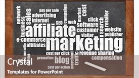  Presentation with affiliate marketing - Audience pleasing slide deck consisting of affiliate marketing word cloud backdrop and a violet colored foreground