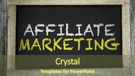  Presentation with affiliate marketing - PPT theme having affiliate marketing written on chalkboard background and a tawny brown colored foreground