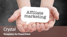  Presentation with affiliate marketing - Beautiful presentation theme featuring affiliate marketing written on a speechbubble backdrop and a coral colored foreground