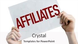  Presentation with affiliate marketing - Slides enhanced with affiliates placard isolated on white background and a white colored foreground