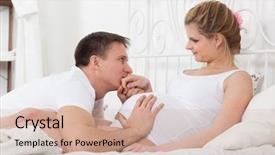  Presentation with pregnant - Cool new presentation theme with affinity - happy pregnant family lies backdrop and a  colored foreground