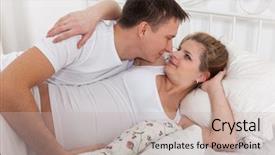  Presentation with pregnant - Beautiful PPT theme featuring affinity - happy pregnant family lies backdrop and a  colored foreground