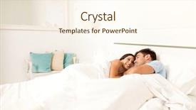  Presentation with good - Slides consisting of affinity - young couple on bed background and a cream colored foreground
