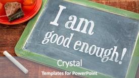  Presentation with tea cup - Beautiful slide deck featuring affirmative - i am good enough backdrop and a gray colored foreground