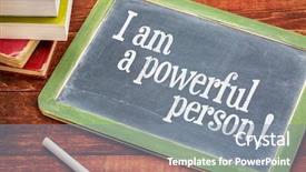  Presentation with positive words - Audience pleasing PPT layouts consisting of affirmative - i am a powerful person backdrop and a gray colored foreground