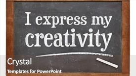  Presentation with creativity - Beautiful PPT theme featuring affirmative - i express my creativity positive backdrop and a tawny brown colored foreground