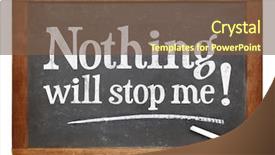  Presentation with stop - Slide set consisting of affirmative - nothing will stop me background and a tawny brown colored foreground