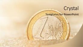  Presentation with euro - Theme featuring euro coin in the sand background and a lemonade colored foreground