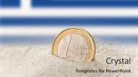  Presentation with greek mythology narciuss - Slides enhanced with euro coin in the sand background and a soft green colored foreground