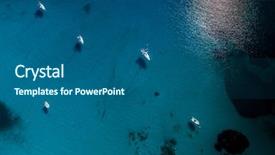  Presentation with boats - Cool new PPT layouts with affluent - aerial view of boats backdrop and a ocean colored foreground