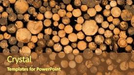  Presentation with electric vehicle high voltage - Slides having afforestation - pile of logs background and a tawny brown colored foreground