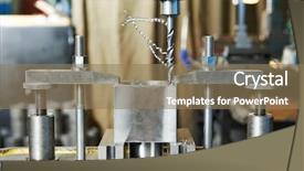  Presentation with machine tool structure - PPT theme with affx - close up machining tool drill background and a  colored foreground