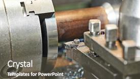  Presentation with process - Amazing PPT theme having affx - industrial metal work machining process backdrop and a  colored foreground