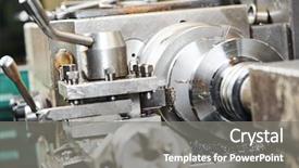  Presentation with process - Presentation theme consisting of affx - industrial metal work machining process background and a gray colored foreground