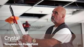  Presentation with moving - Theme featuring affx - man moving a ladder background and a  colored foreground