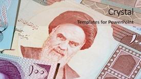  Presentation with middle east demographic - Amazing PPT theme having afghanistan - variety of middle east banknotes backdrop and a coral colored foreground