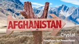  Presentation with afghanistan - Audience pleasing PPT theme consisting of afghanistan wooden sign with desert backdrop and a coral colored foreground