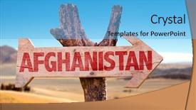  Presentation with afghanistan - Beautiful presentation theme featuring afghanistan wooden sign with desert backdrop and a light blue colored foreground