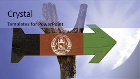  Presentation with afghanistan - Presentation theme having afghanistan wooden sign background and a light blue colored foreground