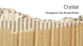  Presentation with corrugated cardboard - Theme enhanced with afib - brown corrugated cardboard sheet background background and a  colored foreground