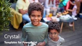  Presentation with birthday sister - Slides having afo-american-brother-and-sister background and a dark gray colored foreground